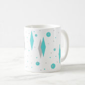 Retro Turquoise Diamond & Starburst Mok (Voorkant rechts)