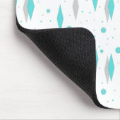 Retro Turquoise Diamond & Starburst Mousepad Muismat (Hoek)