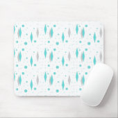 Retro Turquoise Diamond & Starburst Mousepad Muismat (Met muis)