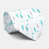Retro Turquoise Diamond & Starburst Necktie Stropdas (Opgerold)