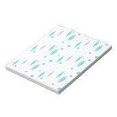Retro Turquoise Diamond & Starburst Notepad Notitieblok (Linkerzijde)