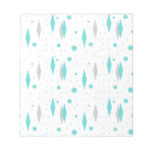 Retro Turquoise Diamond & Starburst Notepad Notitieblok (Voorkant)