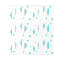 Retro Turquoise Diamond & Starburst Notepad