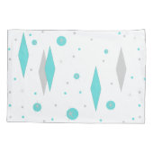 Retro Turquoise Diamond & Starburst Pillowcase Kussensloop (Achterkant)