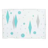 Retro Turquoise Diamond & Starburst Pillowcase Kussensloop (Voorkant)