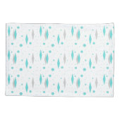 Retro Turquoise Diamond & Starburst Pillowcase Kussensloop (Achterkant)