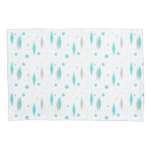 Retro Turquoise Diamond & Starburst Pillowcase Kussensloop