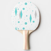 Retro Turquoise Diamond & Starburst Ping Pong Padd Tafeltennisbatje (Voorkant)