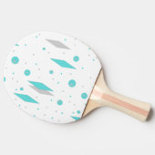 Retro Turquoise Diamond & Starburst Ping Pong Padd Tafeltennisbatje (Zijkant)