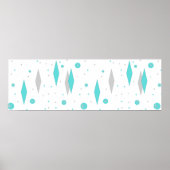 Retro Turquoise Diamond & Starburst Poster (Voorkant)