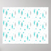 Retro Turquoise Diamond & Starburst Poster (Voorkant)