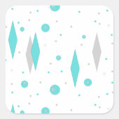 Retro Turquoise Diamond & Starburst Stickers (Voorkant)