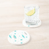 Retro Turquoise Diamond & Starburst Stone Onderzet Zandsteen Onderzetter (Zijkant)