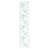 Retro Turquoise Diamond & Starburst Table Runner Korte Tafelloper (Voorkant)