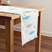 Retro Turquoise Diamond & Starburst Table Runner Korte Tafelloper (Voorbeeld)
