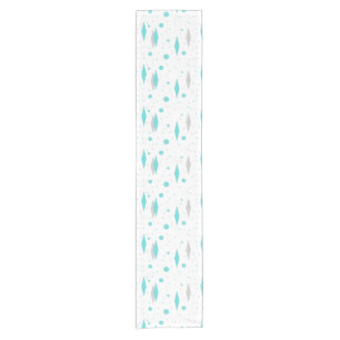 Retro Turquoise Diamond & Starburst Table Runner Korte Tafelloper