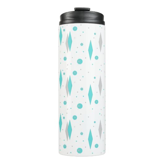 Retro Turquoise Diamond Starburst Thermische Tumbl Thermosbeker (Voorkant)