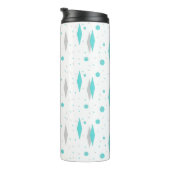 Retro Turquoise Diamond Starburst Thermische Tumbl Thermosbeker (Geroteerd rechts)