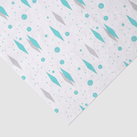 Retro Turquoise Diamond & Starburst Tissue Paper Tissuepapier (Detail)