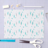 Retro Turquoise Diamond & Starburst Tissue Paper Tissuepapier (Craft)