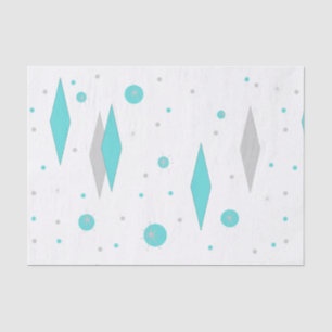 Retro Turquoise Diamond & Starburst Tissue Paper Tissuepapier