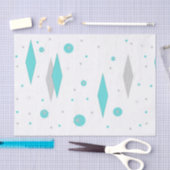 Retro Turquoise Diamond & Starburst Tissue Paper Tissuepapier (Craft)