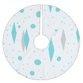 Retro Turquoise Diamond & Starburst Tree Rok Kerstboom Rok (Voorkant)