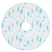 Retro Turquoise Diamond & Starburst Tree Skirt Kerstboom Rok (Voorkant)