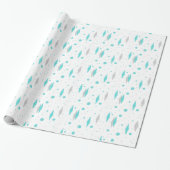 Retro Turquoise Diamond & Starburst Wrapping Paper Cadeaupapier (Uitgerold)