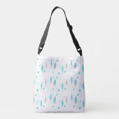 Retro Turquoise Diamonds en Starbursts Canvas tas (Achterkant)