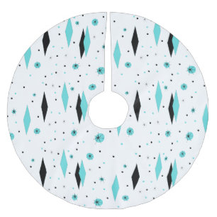 Retro Turquoise Diamonds kerstboomrok Kerstboom Rok