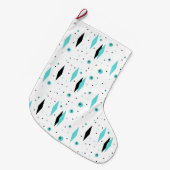 Retro Turquoise Diamonds Kerstmis stoppen Grote Kerstsok (Voorkant (Hangend))