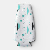 Retro Turquoise Diamonds & Starburst Bottle Cooler (Voorkant)