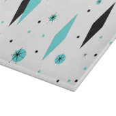 Retro Turquoise Diamonds & Starburst Cutting Board Snijplank (Hoek)