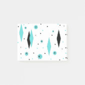 Retro Turquoise Diamonds & Starburst Post-it Notes (Voorkant)