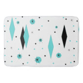 Retro Turquoise Diamonds & Starbursts Bath Mat (Voorkant)