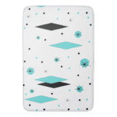 Retro Turquoise Diamonds & Starbursts Bath Mat (Voorkant Verticaal)
