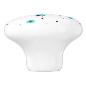 Retro Turquoise Diamonds & Starbursts Ceramic Pull Keramische Knop (Zijkant)