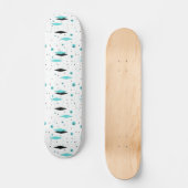 Retro Turquoise Diamonds & Starbursts Skateboard (Voorkant)