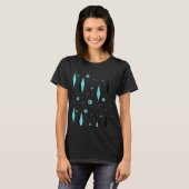 Retro Turquoise Diamonds & Starbursts T-Shirt (Voorkant volledig)
