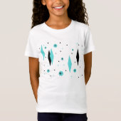 Retro Turquoise Diamonds & Starbursts T-Shirt (Voorkant)
