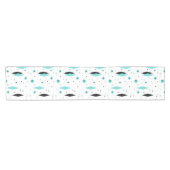Retro Turquoise Diamonds & Starbursts Table Runner Korte Tafelloper (Horizontaal)