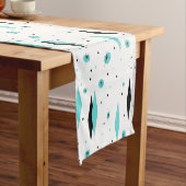 Retro Turquoise Diamonds & Starbursts Table Runner Korte Tafelloper (Voorbeeld)