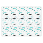Retro Turquoise Diamonds & Starbursts Tablecloth Tafelkleed (Voorkant (Horizontaal))