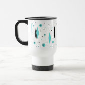 Retro Turquoise Diamonds & Starbursts Travel Mug Reisbeker (Links)