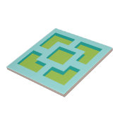 Retro Turquoise en Green Trellis Ceramic Tile Tegeltje (Zijkant)