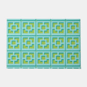 Retro Turquoise en Green Trellis door Mat (Voorkant)
