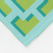 Retro Turquoise en Green Trellis Fleece Blanket Deken (Hoek)