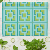 Retro Turquoise en Green Trellis Kitchen Towels Theedoek (Gevouwen)