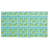 Retro Turquoise en Green Trellis Pillowcase Kussensloop (Voorkant)